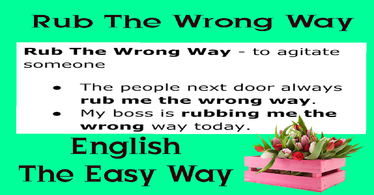 Rub The Wrong Way English Idioms English The Easy Way